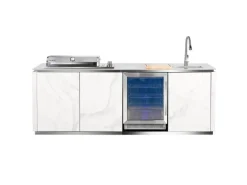 Buschbeck Outdoorküche Sheffield Keramikverkleidung Grau inkl. Wetterschutzhülle