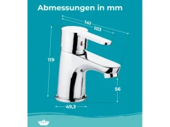 Calmwaters Waschtischarmatur Original Chrom Excentergarnitur 14PZ2540