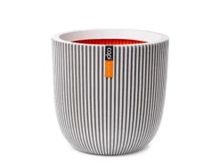 Capi Übertopf "Kugel Groove NL" elegant Elfenbein 35 x 34 cm