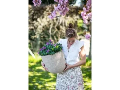 Capi Übertopf "Kugel Waste Rib NL" Terrazzo Beige 43 x 41 cm