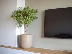 Capi Übertopf "Kugel Waste Smooth NL" elegant Terrazzo Beige 35 x 34 cm