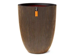 Capi Pflanzgefäß Elegant Niedrig Groove Ø 46 cm x 58 cm Schwarz