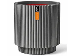 Capi Pflanzgefäß Zylinder Groove Ø 43,5 cm x 46 cm Anthrazit