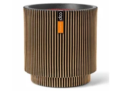 Capi Pflanzgefäß Zylinder Groove Ø 43,5 cm x 46 cm Gold-Schwarz