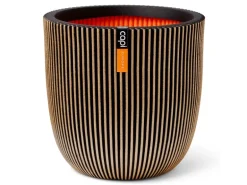 Capi Pflanztopf Kugel Groove Ø 43 cm x 41 cm Gold-Schwarz