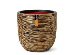 Capi Pflanztopf Kugel Rib Ø 43 cm x 41 cm Gold-Schwarz