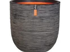 Capi Pflanztopf Nature Rib Kugel Riffel Ø 54 cm x 52 cm Anthrazit