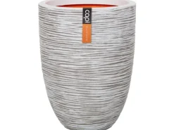 Capi Pflanztopf Nature Rib Elegant niedrig Riffel Ø 46 cm x 58 cm Elfenbein