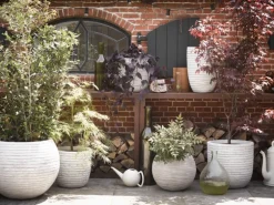 Capi Pflanztopf Nature Rib Kugel niedrig Riffel Ø 40 cm x 32 cm Elfenbein