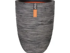 Capi Pflanztopf Nature Rib Elegant niedrig Riffel Ø 46 cm x 58 cm Anthrazit