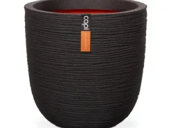 Capi Pflanztopf Nature Rib Kugel Riffel Ø 54 cm x 52 cm Schwarz
