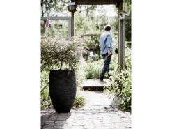 Capi Pflanztopf Nature Rib Elegant Deluxe Riffel Ø 40 cm x 60 cm Schwarz