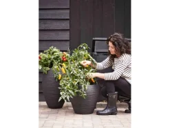 Capi Pflanztopf Nature Rib Elegant Deluxe Riffel Ø 40 cm x 60 cm Schwarz