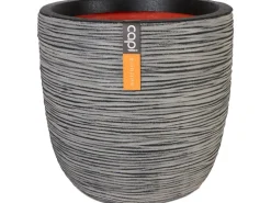 Capi Pflanztopf Nature Rib Kugel Riffel Ø 35 cm x 34 cm Anthrazit