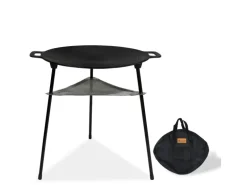 CCLIFE BBQ Grillpfanne Koreanische aus Gusseisen Runde Grillplatte Durchmesser 40cm