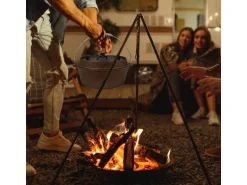 CCLIFE Dutch Oven Set 5,7L Gusseisen Grilltopf mit Feuertopf Ohne Beine