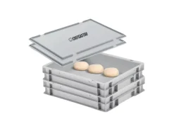 CHEFGASTRO SuperSparSet 2 x Pizzaballenbox Mit 2 x Deckel HxBxT 8,5 x 30 x 40 cm 9 Liter Teigwanne Für Pizzateig Sstapelbare Pizzabox