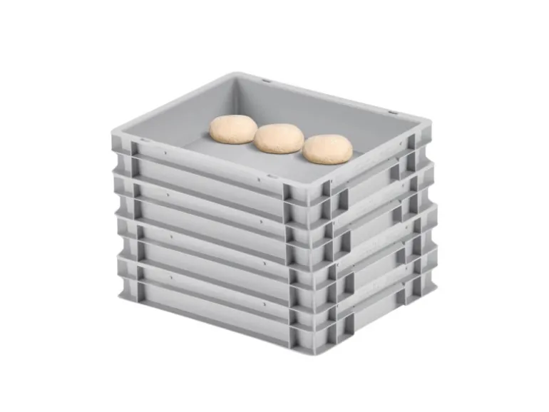 CHEFGASTRO SuperSparSet 4 x Pizzaballenbox Ohne Deckel HxBxT 7,5 x 30 x 40 cm 9 Liter Teigwanne Für Pizzateig Sstapelbare Pizzabox