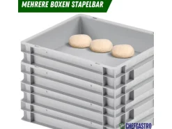 CHEFGASTRO SuperSparSet 2 x Pizzaballenbox Ohne Deckel HxBxT 7,5 x 30 x 40 cm 9 Liter Teigwanne Für Pizzateig Sstapelbare Pizzabox