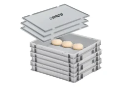 CHEFGASTRO SuperSparSet 3 x Pizzaballenbox Mit 3 x Deckel HxBxT 8,5 x 30 x 40 cm 9 Liter Teigwanne Für Pizzateig Sstapelbare Pizzabox