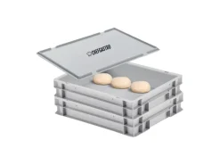 CHEFGASTRO SuperSparSet 2 x Pizzaballenbox Mit 1 x Deckel HxBxT 8,5 x 30 x 40 cm 9 Liter Teigwanne Für Pizzateig Sstapelbare Pizzabox
