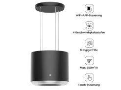 CIARRA Dunstabzugshaube A+ 550 m³/h WIFI APP & Touch-Bedienung Inselhaube VM4838B