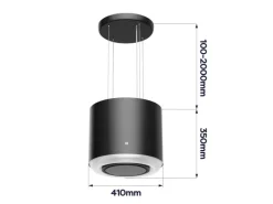 CIARRA Dunstabzugshaube A+ 550 m³/h WIFI APP & Touch-Bedienung Inselhaube VM4838B