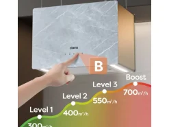 CIARRA Dunstabzugshaube A+++ 700 m³/h WIFI APP & Touch-Bedienung Inselhaube VM4850W
