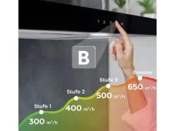 CIARRA Dunstabzugshaube A+++ 650 m³/h 90 cm WIFI-APP Touch Control VMS9102