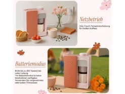 CIARRA Espressomaschine Tragbare Kaffeemaschine 3 Temperatur 15 Bar für Camping Reise CBPCM551-P