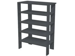 Coemo Schuhregal Charlie 60x32x87cm mit 5 Ablagen in Anthrazit
