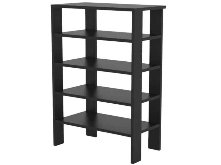 Coemo Schuhregal Charlie 60x32x87cm mit 5 Ablagen in Schwarz