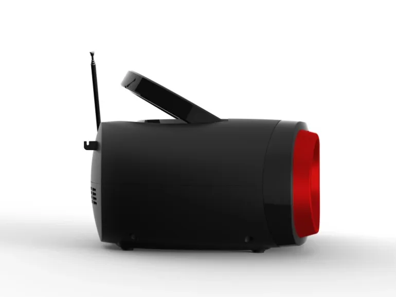 Cyberlux CL-810 CD-Player mit LED-Discolichter CD/MP3/USB Radio Schwarz/Rot