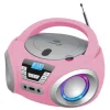 Cyberlux CL-910 CD-Player mit LED-Discolichter CD/MP3/USB Radio Pink