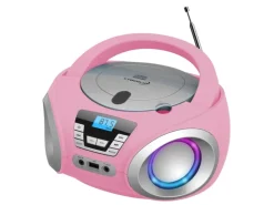 Cyberlux CL-910 CD-Player mit LED-Discolichter CD/MP3/USB Radio Pink