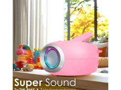 Cyberlux CL-910 CD-Player mit LED-Discolichter CD/MP3/USB Radio Pink