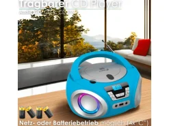 Cyberlux CL-900 CD-Player mit LED-Discolichter CD/MP3/USB Radio Blau