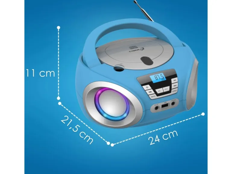 Cyberlux CL-900 CD-Player mit LED-Discolichter CD/MP3/USB Radio Blau