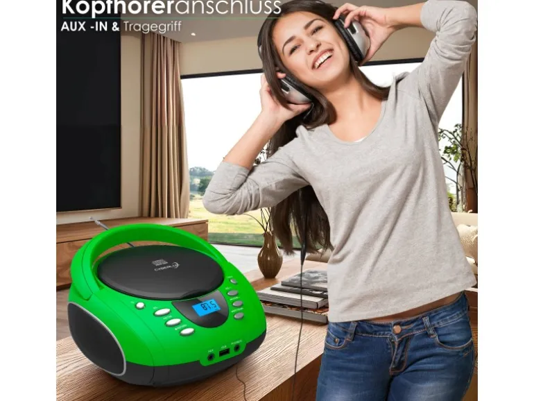 Cyberlux CL-700 CD-Player Tragbar CD/MP3/USB Radio Grün
