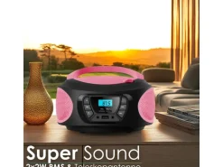 Cyberlux CL-620 CD-Player Tragbar CD/MP3/USB Radio Pink