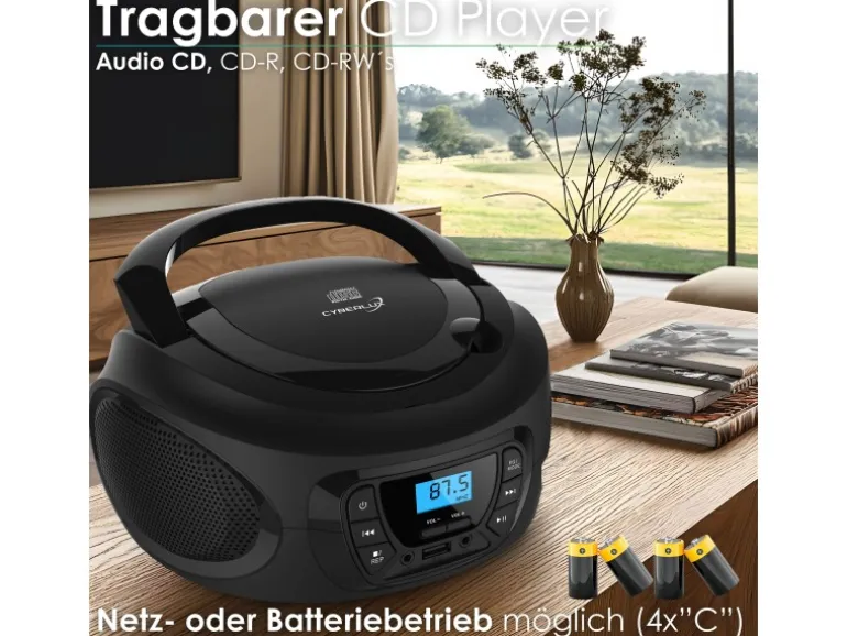 Cyberlux CL-600 CD-Player Tragbar CD/MP3/USB Radio Schwarz