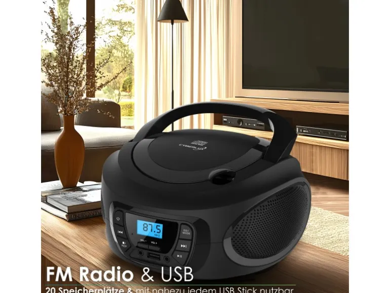 Cyberlux CL-600 CD-Player Tragbar CD/MP3/USB Radio Schwarz