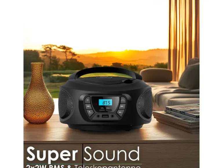 Cyberlux CL-600 CD-Player Tragbar CD/MP3/USB Radio Schwarz