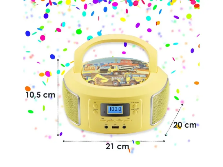Cyberlux CL-950 Kinder CD-Player Tragbar CD/MP3/USB Radio Gelb