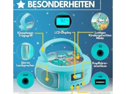 Cyberlux CL-940 Kinder CD-Player Tragbar CD/MP3/USB Radio Grün