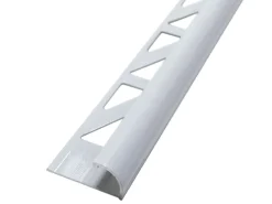 Dalsys Fliesenschiene Viertelkreis 2,5m x 12,5mm Aluminium Weiß