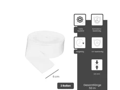 Dalsys Fugenband 2x 50m x 60mm Weich PVC Weiß Dichtband gegen Feuchtigkeit