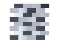 Dalsys Selbstklebende Fliesen 1m² 11 Stück Rechteck Grau Mix Silber