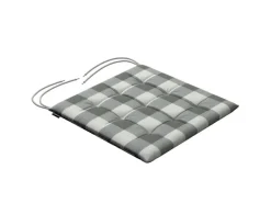 Dekoria Stuhlkissen Ulrich mit Bindeschnur aus Stoffkollektion Quadro in Weiß-Grau Kariert in 40 x 40 x 3,5 cm