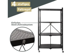 deluxe4home Klappbares Regal mit 4 Etagen 72x34x127 cm